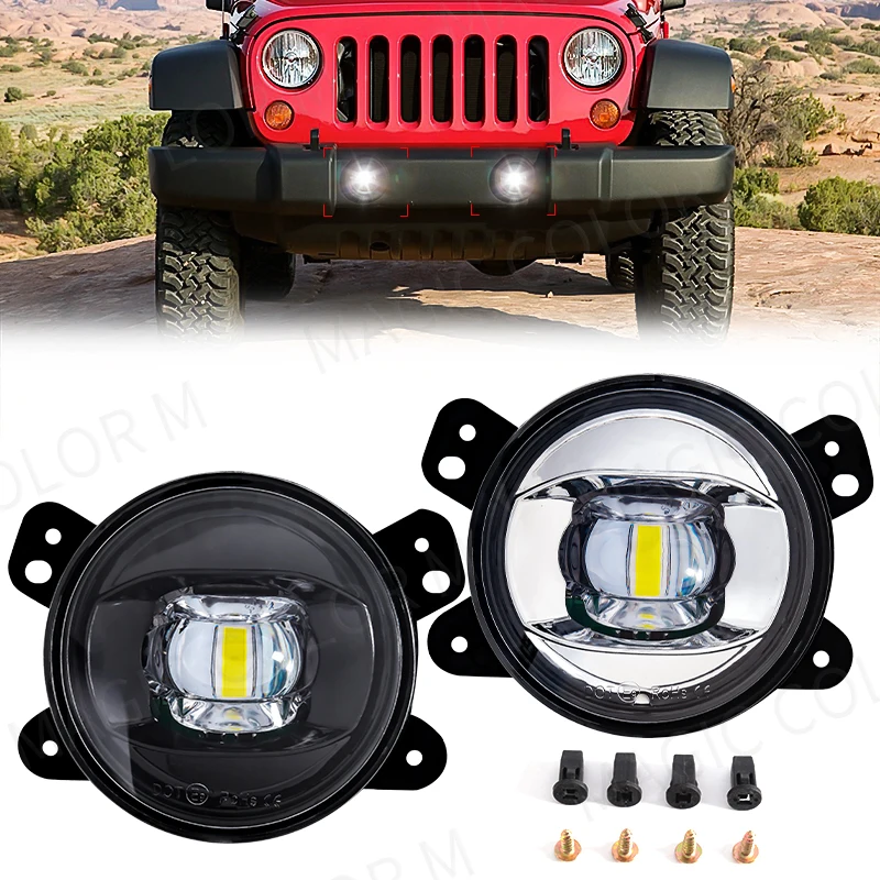 Car Accessories For Road Trip - LEDフォグライト,フロントバンパー,車のアクセサリー,jl,jl,ju,jl,ju,カルアイコン,サハラ,2018, 2019, 12v