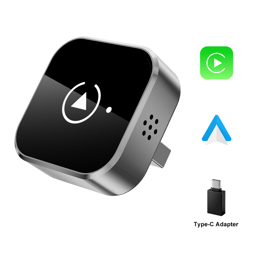 Car Accessories Usa - ワイヤレスCarPlay Android Autoアダプター 2in1 カープレイUSBドングル スマートミニボックス