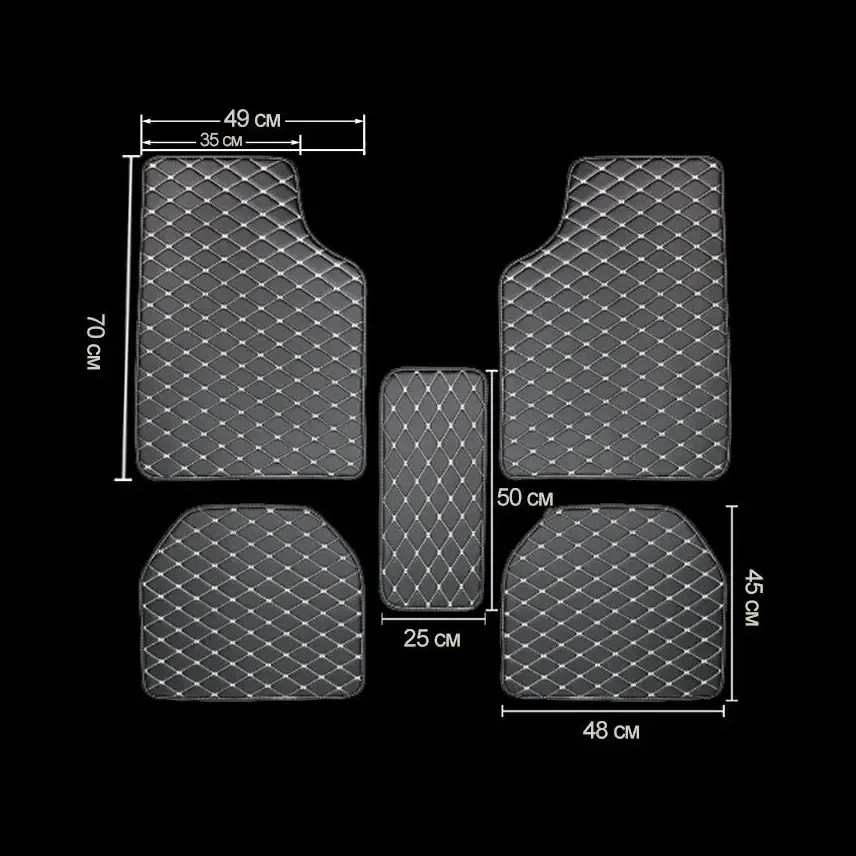 車のフロアマット 5 個 PU レザーユニバーサル品質防水自 - Car Floor Mat Rubber のレビューと価格