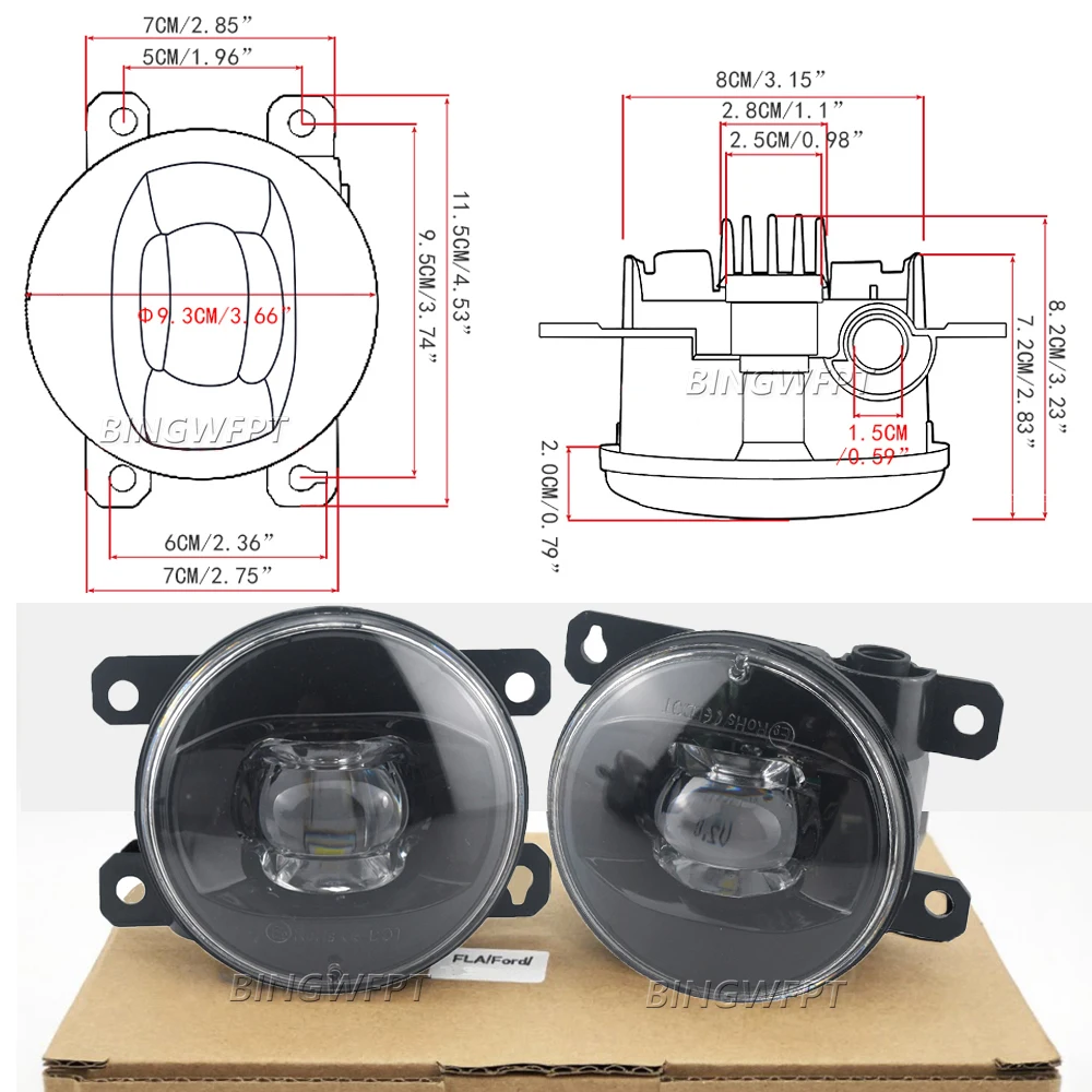 車のフォグライト,レンズ付きLEDフォグ,フォグランプ,三菱 - Car Accessories Xl のレビューと価格