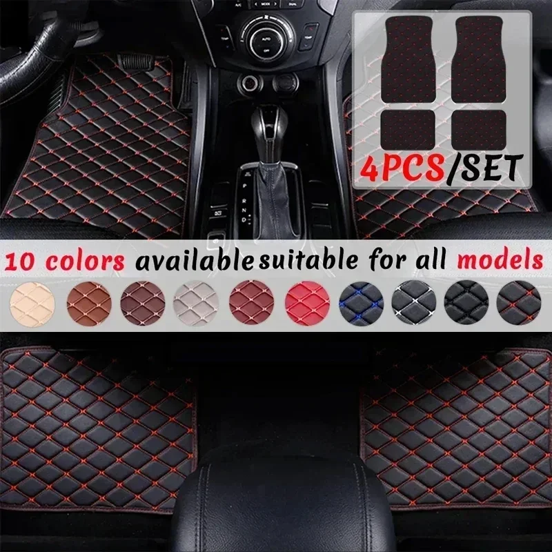 車のフロアマット 4 個ユニバーサル PU レザー防水自動車 - Car Floor Mat Rubber のレビューと価格