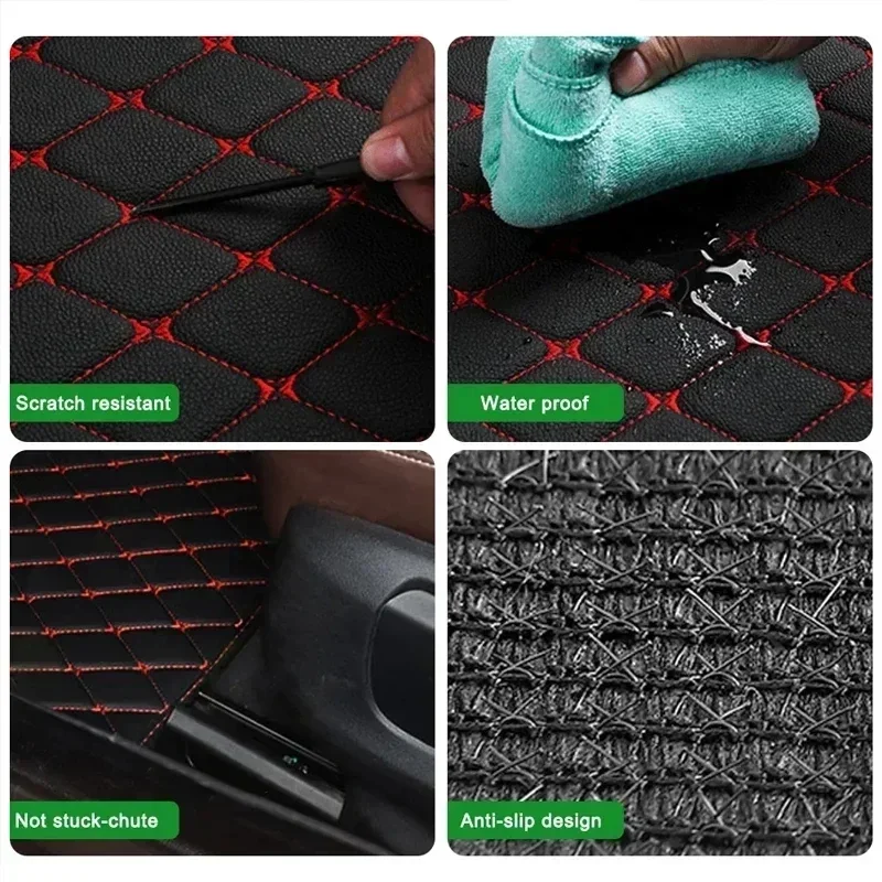 車のフロアマット 4 個ユニバーサル PU レザー防水自動車 - Car Floor Mat Rubber のレビューと価格
