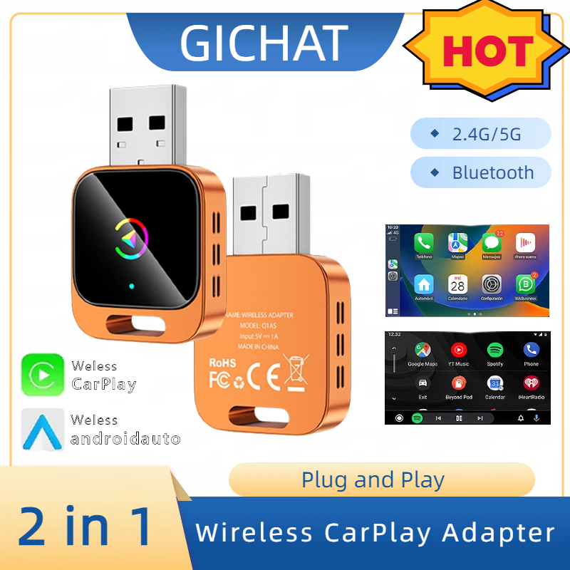2in1ワイヤレスCarPlayドングル スマートワイヤレス - Car Accessories Usa のレビューと価格