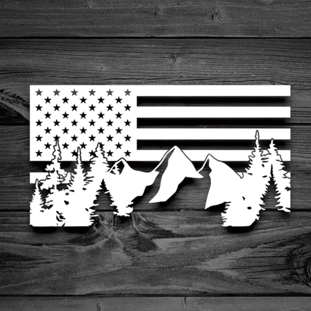 車のステッカーアメリカの国旗 PVC 自然林窓装飾クリエイテ - Car Accessories Usa のレビューと価格
